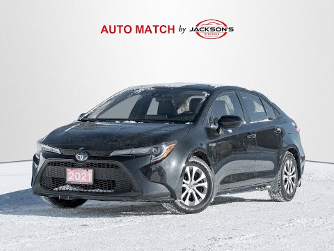 2021 Toyota Corolla Hybrid CVT w/Li Battery in Black for sale at Jackson's Toyota in Barrie, ON