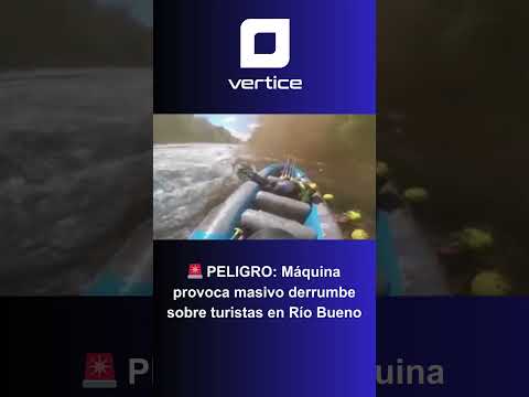 Derrumbe por retroexcavadora pone en riesgo a turistas en Río Bueno