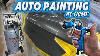 Spot painting my car with a small Harbor Freight compressor!