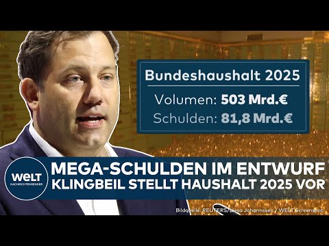 Video Thumbnail: BUNDESTAG: Milliarden-Schulden! Heftige Debatte droht! Klingbeil bringt Haushaltsentwurf 2025 ein