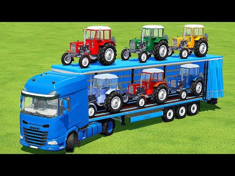 TRANSPORTING URSUS C330 COLORE TRACTOR WITH DAF TRUCK - Farming Simulator 22