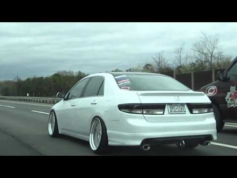 hellaflush Becky accord on WORK wheels cruising in the highway