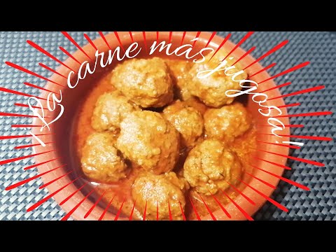 😍 Receta de ALBÓNDIGAS en salsa de TOMATE, SANAS, RÁPIDAS Y SIN FREIR.