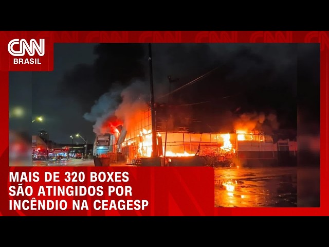 Incêndio em galpão na Ceagesp atinge mais de 320 boxes | CNN PRIME TIME