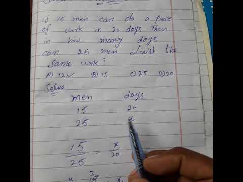 If 15 men can do a piece of work in 20 days then in how many days can 25 men finish the same work?