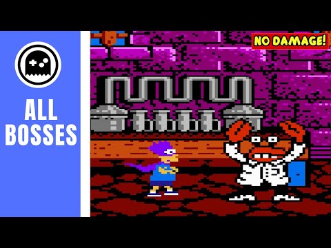 The Simpsons Bartman Meets Radioactive Man (NES) - All Bosses - (No Damage)