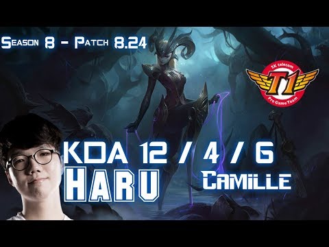 SKT T1 Haru CAMILLE vs KINDRED Jungle - Patch 8.24 KR Ranked