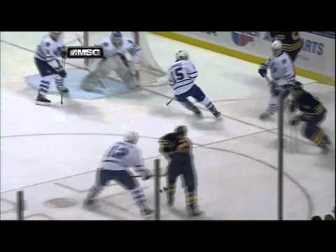Alexander Sulzer goal. Toronto Maples Leafs vs Buffalo Sabres 4/3/12 NHL Hockey