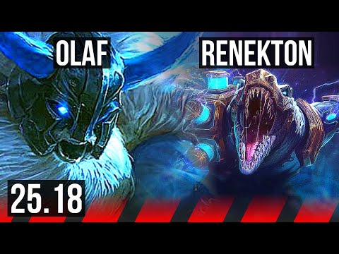OLAF vs RENEKTON (TOP) | 1300+ games | KR Master | 25.18
