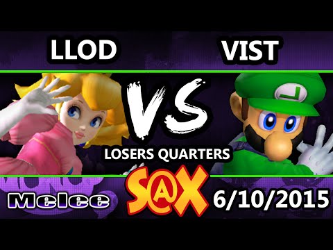 S@X 101 - lloD (Peach) vs Vist (Luigi) SSBM Losers Top 8 - Smash Melee
