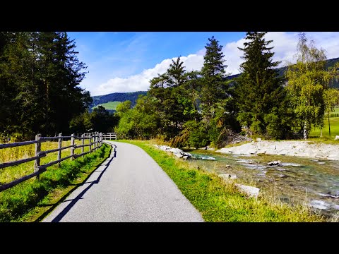 🚲San Candido (Innichen) to Brunico (Bruneck) in the Dolomites - FALL - Val Pusteria - Italy - ASMR