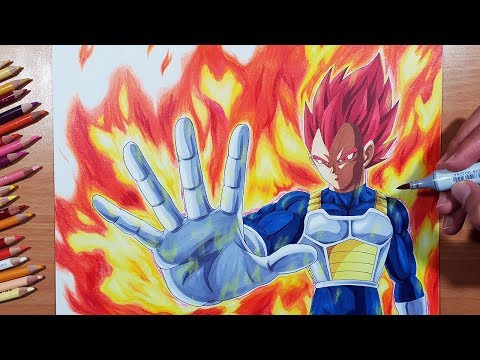Drawing VEGETA Super Saiyan GOD! From The Movie: Dragon ...