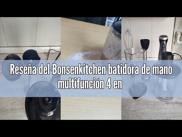 Vídeo relacionado con Bonsenkitchen batidora de mano multifunción 4 en 1 1000 W, 20 velocidades ajustables, con batidor, picadora de 500 ml y vaso medidor de 700 ml, procesador de alimentos