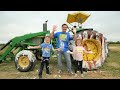 Making A Real Tractor SUPER Dirty And Washing It Tractors For Kids