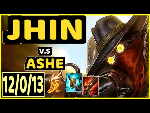 ICE (JHIN) vs ASHE - 12/0/13 KDA BOTTOM ADC GAMEPLAY - KR Ranked GRANDMASTER