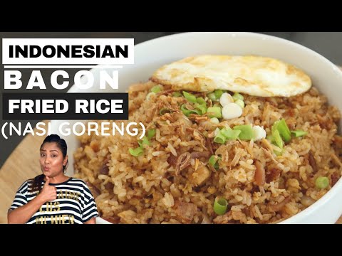 5 MINS NASI GORENG | INDONESIAN EGGS FRIED RICE WITH BACON | QUICK NASI GORENG RECIPE