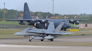 CF-18 HORNET &  C-130 HERCULES TAKEOFF Plane Spotting
