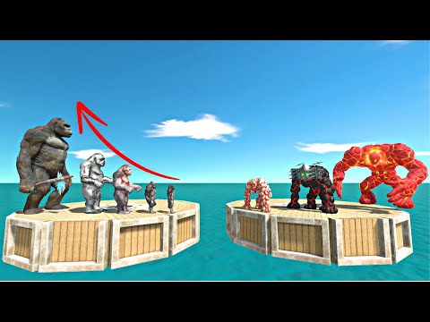 Lava Golem Evolution Coliseum Challenge | King Kong Evolution vs Lava Boy Evolution - ARBS