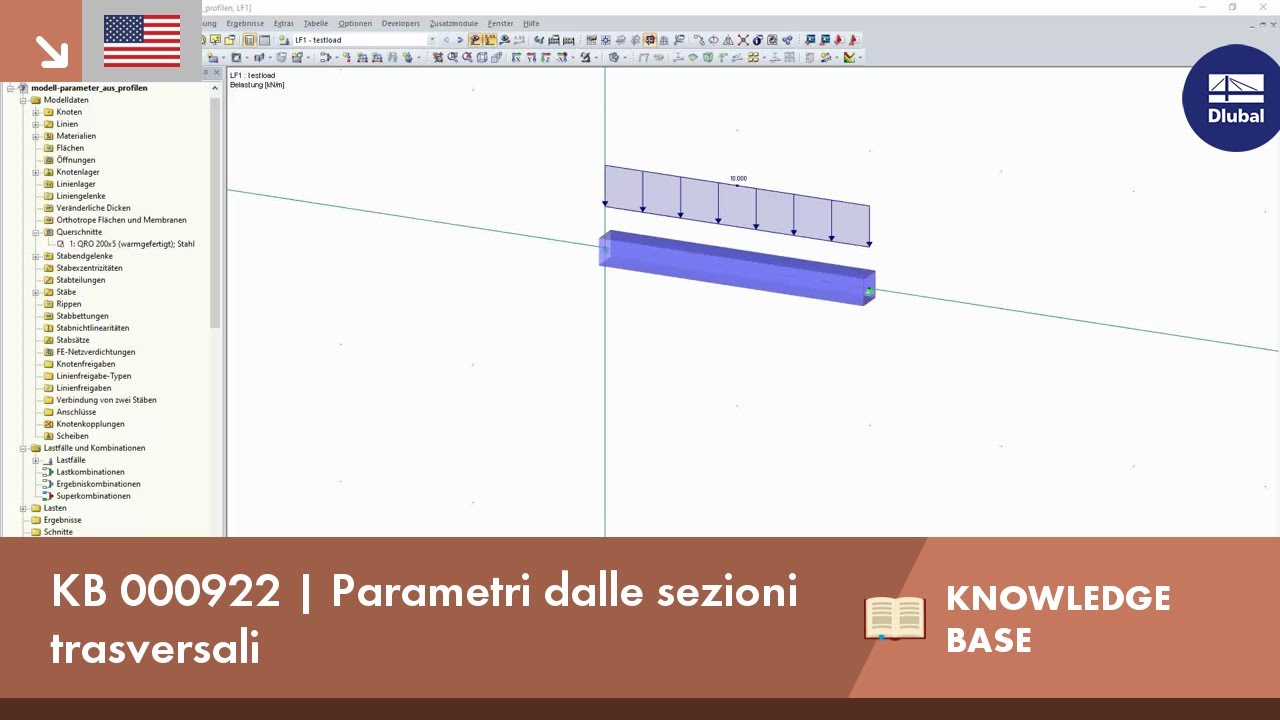 KB 000922 | Parametri dalle sezioni trasversali