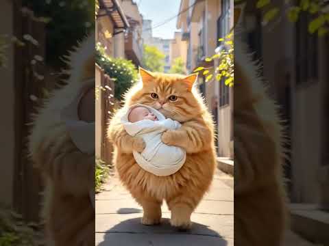 cat saved to the baby 😊😊