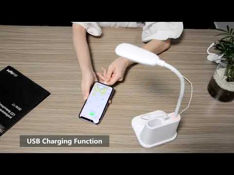 USB Rechargeable LED Desk Lamp Touch Dimming Adjustment Table Lamp for Children Kids Reading Study