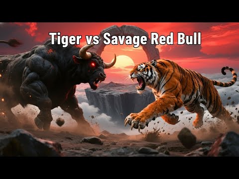 🔥 Epic Tiger vs Savage Red Bull ⚔️ Arena Clash | Who Will Win the Ultimate Fight? 🐅🐂