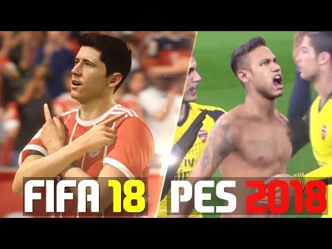 FIFA 18 VS PES 2018 | GOALS & CELEBRATIONS!