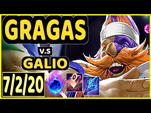 LIFE (GRAGAS) vs GALIO - 7/2/20 KDA BOTTOM SUPPORT CHALLENGER GAMEPLAY - KR