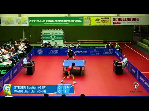 Défense incroyable de B Steger face à J Wang - tennis de table 2015
