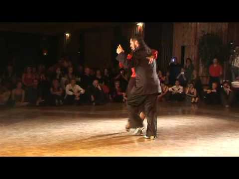  Diego Riemer  and  Maria Belen Giachello  are  dancing  to  the  tango  "  Una Vez  "  by  Osvaldo Pugliese  at  Aix Tango Festival  in  2008