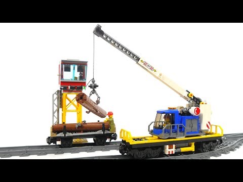 Lego City 60198 Cargo Train, cran and timber wagon