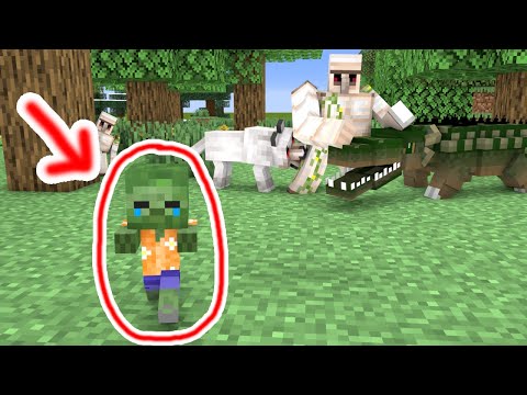 BABY ZOMBIE GANGSTER AND IRON GOLEM - Minecraft Animation