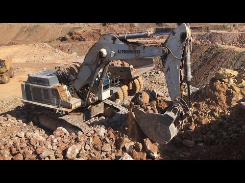 Liebherr 984 Excavator Loading Caterpillar Dumpers - Sotiriadis/Labrianidis Mining Works