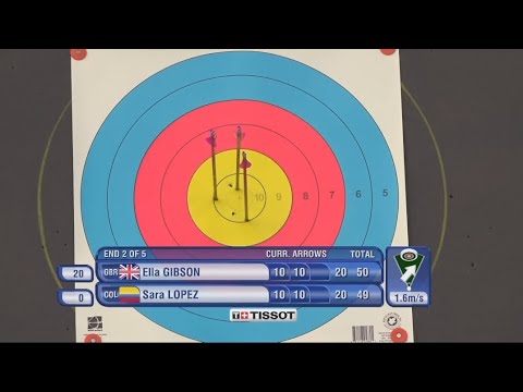 Watch: Ella Gibson v Sara Lopez gold medal match #archery #archeryworld #new#viral #archerylifestyle