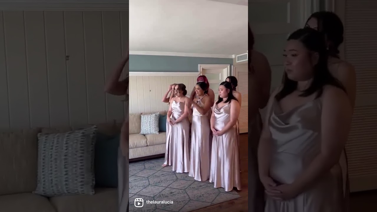 First look with my bridesmaids 🥹#firstlook #bridesmaids #bridesmaidfirstlook #dressreveal