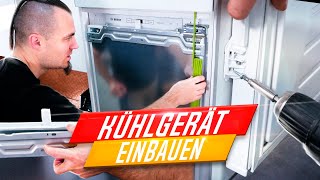 Kühlschrank einbauen, Einbaukühlschrank mit Festtürtechnik montieren