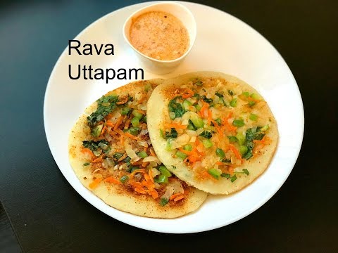 Rava Uttapam Recipe | Instant Rava Uttapam | Suji Uttapam | Semolina Uttapam Instant BreakfastRecipe Video