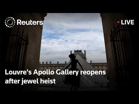Video Thumbnail: LIVE: Louvre's Apollo Gallery reopens after jewel heist