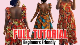 How to Cut and Sew Stylish Maxi Backless Bubu Gown | Easy DIY  Sewing Tutorial