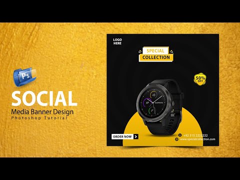 Learn academy banner or Social media ad design in adobe photoshop