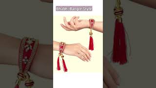 Lumba for Bhabhi Bangle Style Beautiful Kundan Studed Rakhi For Women Raksha Bandhan Special (Red)