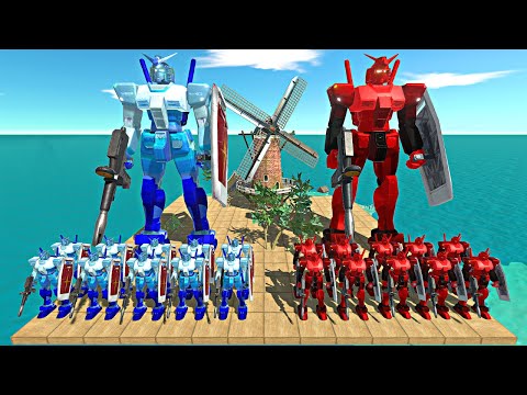 Epic Demonic Ocean War | Ocean Gundam vs Devil Gundam - Animal Revolt Battle Simulator