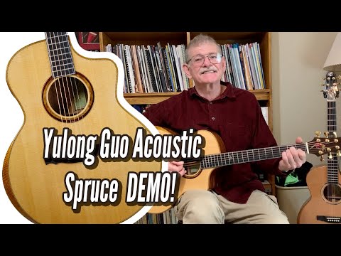 Yulong Guo Concert Steel String Guitar - Spruce Double Top, Koa back/sides image 8