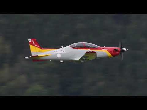Spanish Air Force Pilatus PC21 touch and go at Buochs Airport
