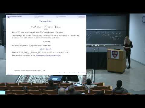 CDM 2023: Greta Panova: Computational complexity in algebraic combinatorics II