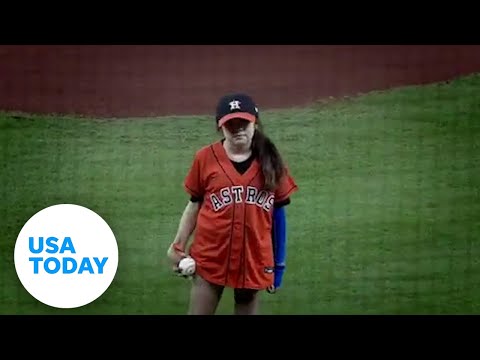 Uvalde shooting survivor delivers first pitch at Houston Astros game USA TODAY
