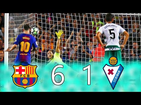 Barcelona 6 vs Eibar 1 - LaLiga 2017/18 Jornada 5º - Partido Completo