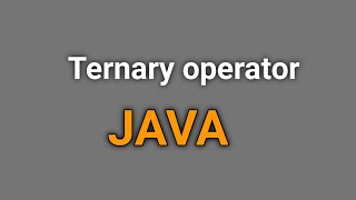 Ternary operator
