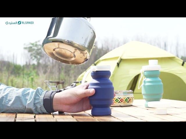 قنينة سوائل قابلة للطي 6.3* 19.8 سم - توفر مساحة، آمنة وصحية، سهلة الحمل والتنظيف،ضمان سنتان