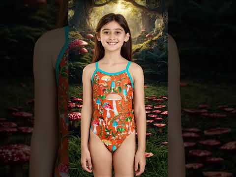 Sporti Toadstool Trails Thin Strap One Piece Swimsuit Youth (22-28) | SwimOutlet.com